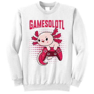 Gamer Axolotl Lover Cute Axolotl Gaming Retro Video Gamer  Sweatshirt