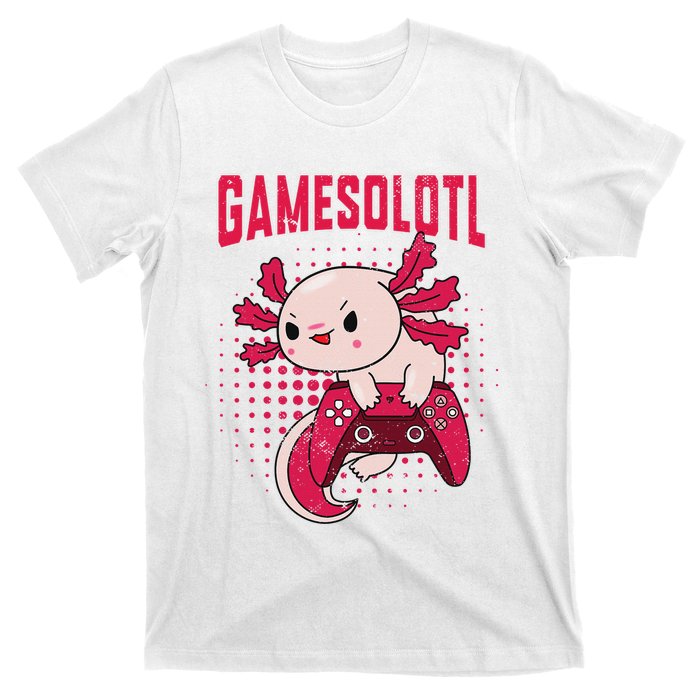 Gamer Axolotl Lover Cute Axolotl Gaming Retro Video Gamer  T-Shirt