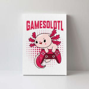 Gamer Axolotl Lover Cute Axolotl Gaming Retro Video Gamer  Canvas