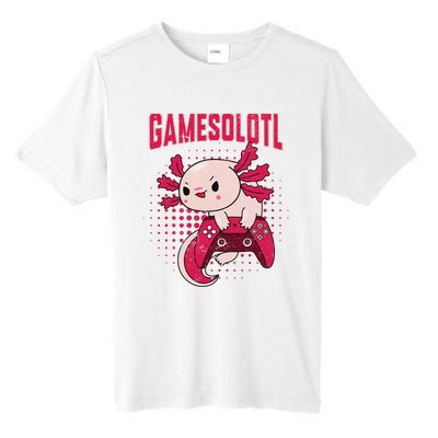 Gamer Axolotl Lover Cute Axolotl Gaming Retro Video Gamer  Tall Fusion ChromaSoft Performance T-Shirt