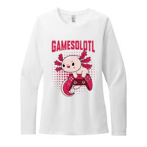 Gamer Axolotl Lover Cute Axolotl Gaming Retro Video Gamer  Womens CVC Long Sleeve Shirt