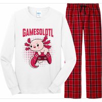 Gamer Axolotl Lover Cute Axolotl Gaming Retro Video Gamer  Long Sleeve Pajama Set