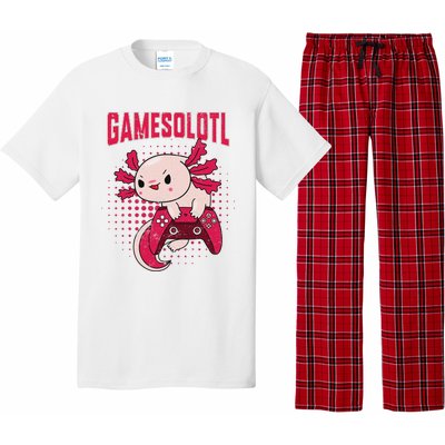 Gamer Axolotl Lover Cute Axolotl Gaming Retro Video Gamer  Pajama Set