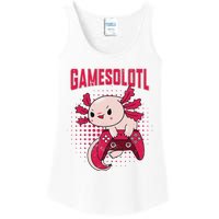 Gamer Axolotl Lover Cute Axolotl Gaming Retro Video Gamer  Ladies Essential Tank