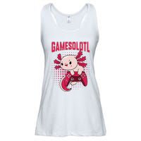 Gamer Axolotl Lover Cute Axolotl Gaming Retro Video Gamer  Ladies Essential Flowy Tank