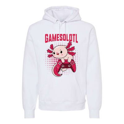 Gamer Axolotl Lover Cute Axolotl Gaming Retro Video Gamer  Premium Hoodie