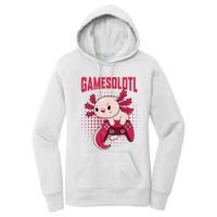 Gamer Axolotl Lover Cute Axolotl Gaming Retro Video Gamer  Women's Pullover Hoodie