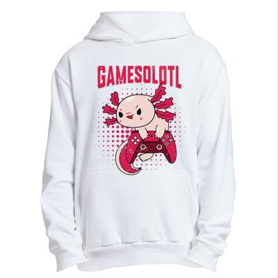 Gamer Axolotl Lover Cute Axolotl Gaming Retro Video Gamer  Urban Pullover Hoodie