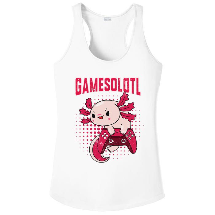 Gamer Axolotl Lover Cute Axolotl Gaming Retro Video Gamer  Ladies PosiCharge Competitor Racerback Tank