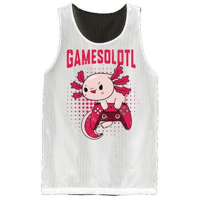 Gamer Axolotl Lover Cute Axolotl Gaming Retro Video Gamer  Mesh Reversible Basketball Jersey Tank