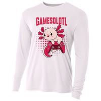 Gamer Axolotl Lover Cute Axolotl Gaming Retro Video Gamer  Cooling Performance Long Sleeve Crew