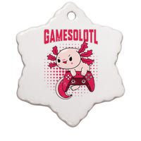 Gamer Axolotl Lover Cute Axolotl Gaming Retro Video Gamer  Ceramic Star Ornament