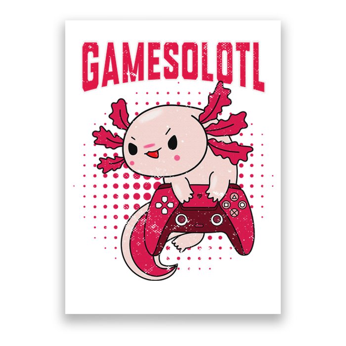 Gamer Axolotl Lover Cute Axolotl Gaming Retro Video Gamer  Poster