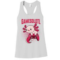 Gamer Axolotl Lover Cute Axolotl Gaming Retro Video Gamer  Women's Racerback Tank