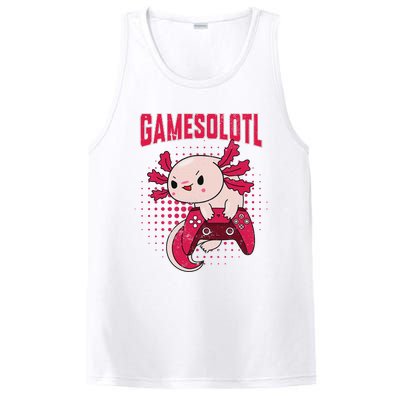 Gamer Axolotl Lover Cute Axolotl Gaming Retro Video Gamer  PosiCharge Competitor Tank