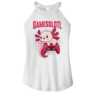 Gamer Axolotl Lover Cute Axolotl Gaming Retro Video Gamer  Women's Perfect Tri Rocker Tank