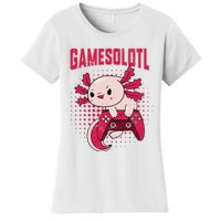 Gamer Axolotl Lover Cute Axolotl Gaming Retro Video Gamer  Women's T-Shirt