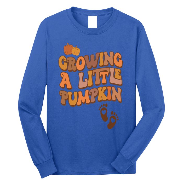 Growing A Little Pumpkin Thanksgiving Pregnancy Announcement Long Sleeve Shirt