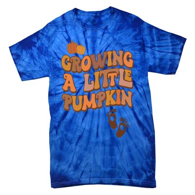 Growing A Little Pumpkin Thanksgiving Pregnancy Announcement Tie-Dye T-Shirt