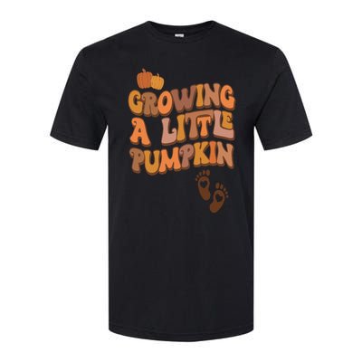 Growing A Little Pumpkin Thanksgiving Pregnancy Announcement Softstyle CVC T-Shirt