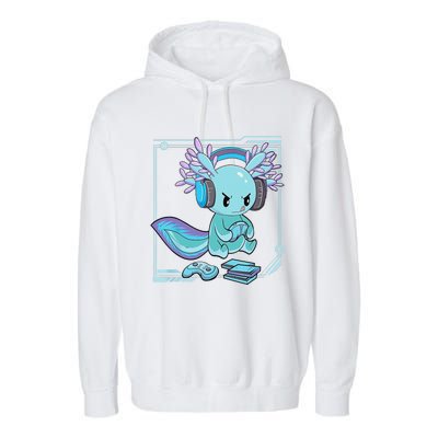 Gamer Axolotl Lover Cute Axolotl Gaming Video Gamer Gifts    Garment-Dyed Fleece Hoodie