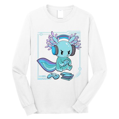 Gamer Axolotl Lover Cute Axolotl Gaming Video Gamer Gifts    Long Sleeve Shirt