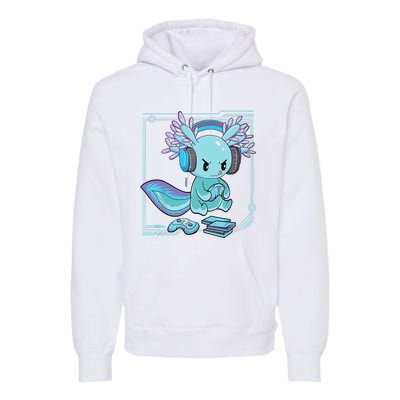 Gamer Axolotl Lover Cute Axolotl Gaming Video Gamer Gifts    Premium Hoodie