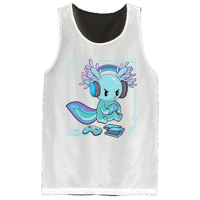 Gamer Axolotl Lover Cute Axolotl Gaming Video Gamer Gifts    Mesh Reversible Basketball Jersey Tank