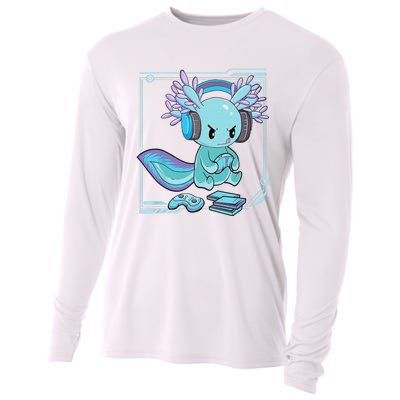 Gamer Axolotl Lover Cute Axolotl Gaming Video Gamer Gifts    Cooling Performance Long Sleeve Crew