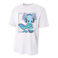 Gamer Axolotl Lover Cute Axolotl Gaming Video Gamer Gifts    Performance Sprint T-Shirt