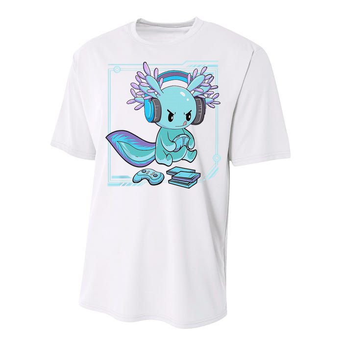 Gamer Axolotl Lover Cute Axolotl Gaming Video Gamer Gifts    Performance Sprint T-Shirt