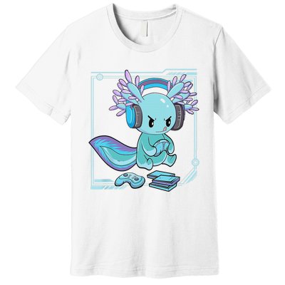 Gamer Axolotl Lover Cute Axolotl Gaming Video Gamer Gifts    Premium T-Shirt