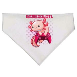 Gamer Axolotl Lover Cute Axolotl Gaming Video Gamer Gifts   USA-Made Doggie Bandana