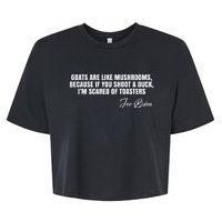 Goats Are Like Mushrooms Funny Joe Biden Quote Bella+Canvas Jersey Crop Tee