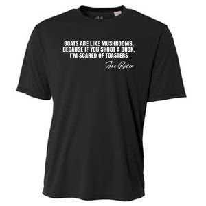 Goats Are Like Mushrooms Funny Joe Biden Quote Cooling Performance Crew T-Shirt