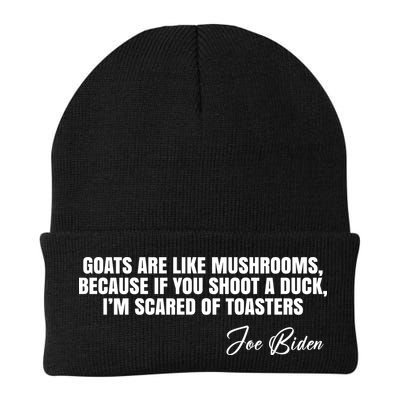 Goats Are Like Mushrooms Funny Joe Biden Quote Beanie