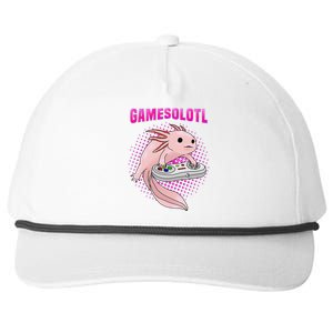 Gamer Axolotl Lover Cute Axolotl Gaming Video Gamer Gifts  Snapback Five-Panel Rope Hat