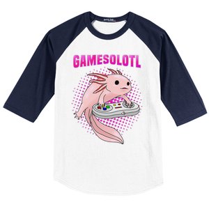 Gamer Axolotl Lover Cute Axolotl Gaming Video Gamer Gifts  Baseball Sleeve Shirt