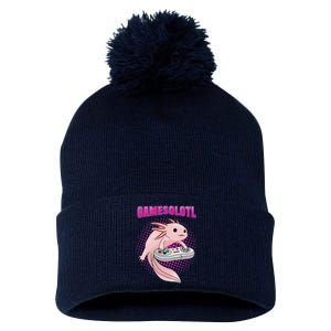 Gamer Axolotl Lover Cute Axolotl Gaming Video Gamer Gifts  Pom Pom 12in Knit Beanie