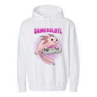 Gamer Axolotl Lover Cute Axolotl Gaming Video Gamer Gifts  Garment-Dyed Fleece Hoodie