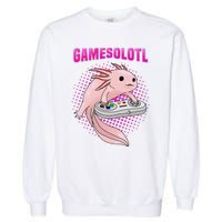 Gamer Axolotl Lover Cute Axolotl Gaming Video Gamer Gifts  Garment-Dyed Sweatshirt