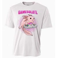 Gamer Axolotl Lover Cute Axolotl Gaming Video Gamer Gifts  Cooling Performance Crew T-Shirt