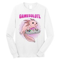 Gamer Axolotl Lover Cute Axolotl Gaming Video Gamer Gifts  Long Sleeve Shirt