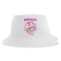 Gamer Axolotl Lover Cute Axolotl Gaming Video Gamer Gifts  Sustainable Bucket Hat