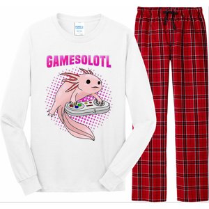 Gamer Axolotl Lover Cute Axolotl Gaming Video Gamer Gifts  Long Sleeve Pajama Set