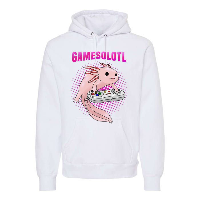 Gamer Axolotl Lover Cute Axolotl Gaming Video Gamer Gifts  Premium Hoodie