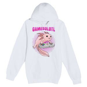 Gamer Axolotl Lover Cute Axolotl Gaming Video Gamer Gifts  Premium Pullover Hoodie