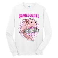 Gamer Axolotl Lover Cute Axolotl Gaming Video Gamer Gifts  Tall Long Sleeve T-Shirt