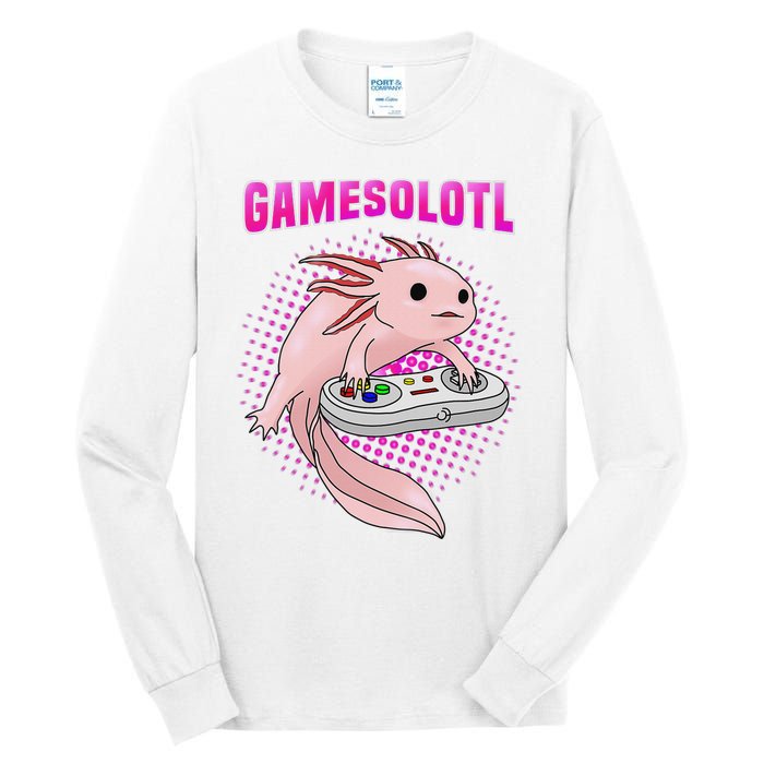 Gamer Axolotl Lover Cute Axolotl Gaming Video Gamer Gifts  Tall Long Sleeve T-Shirt