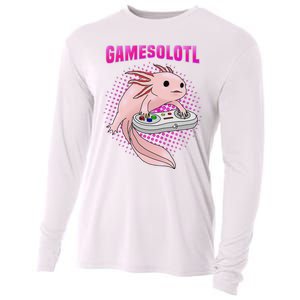 Gamer Axolotl Lover Cute Axolotl Gaming Video Gamer Gifts  Cooling Performance Long Sleeve Crew